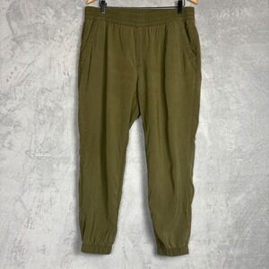 Old Navy  High Waisted Twill Jogger Pants Large Olive Green Loungewear Relaxed